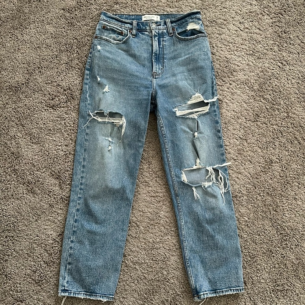 Abercrombie & Fitch Distressed Blue Denim Jeans